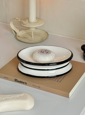 法式中古风浴室洗漱套装卫生间收腰分装刷牙杯漱口杯陶瓷托盘套件