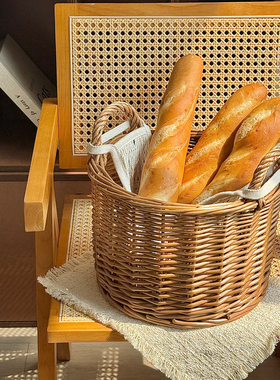 柳编收纳筐小号脏衣篓杂物脏衣服收纳框储物篮子收纳筐脏衣篮日式