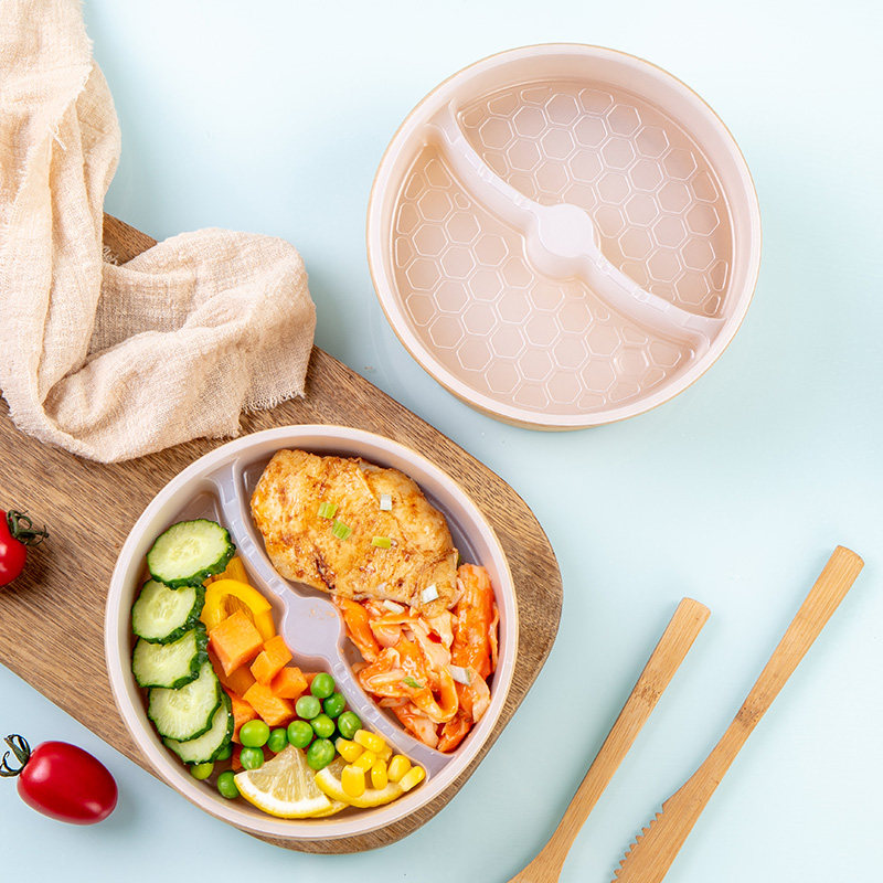 一次性牛皮纸碗内衬格圆形双格双层夹层内托托盘饭菜分离加厚外卖,淘宝优惠券,粉丝福利购,淘宝优惠卷