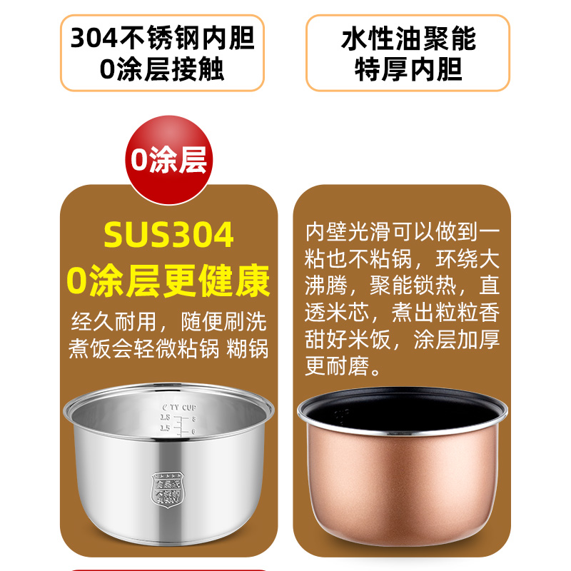 正品半球低糖电饭煲家用米汤分离2-3人智能电饭锅迷你沥米蒸饭锅 - 图1