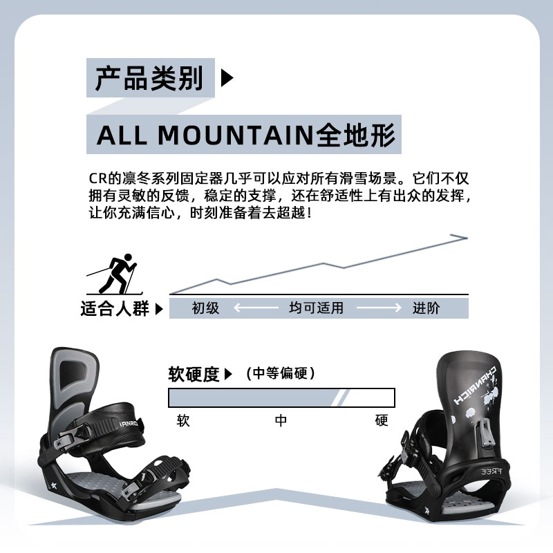 CHANRICH单板固定器男女通用款滑雪板绑带快穿固定器全地形自由式 - 图2