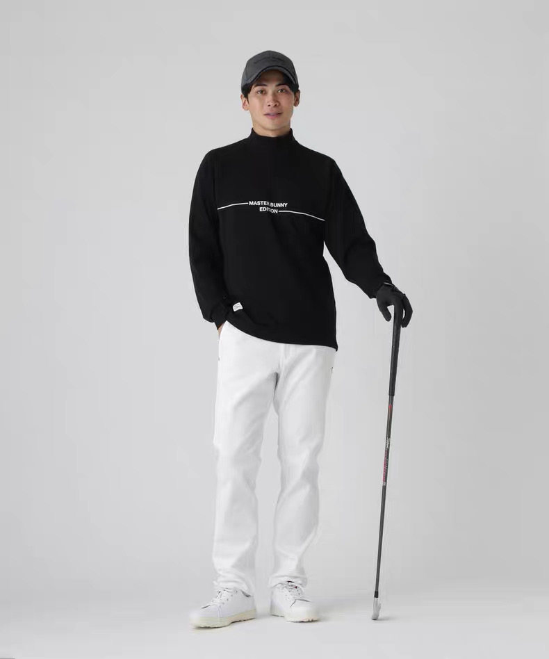 16M09出口日本高尔夫球服秋冬男士长袖高领针织衫弹力保暖打底,淘宝优惠券,粉丝福利购,淘宝优惠卷