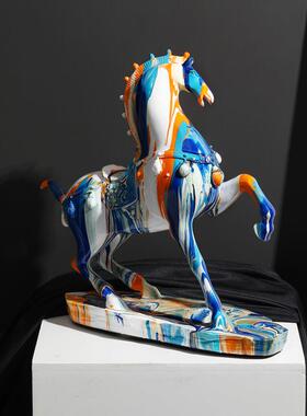 大型高档现代马摆件创意轻奢客厅电视柜玄关酒柜家居装饰乔迁礼物