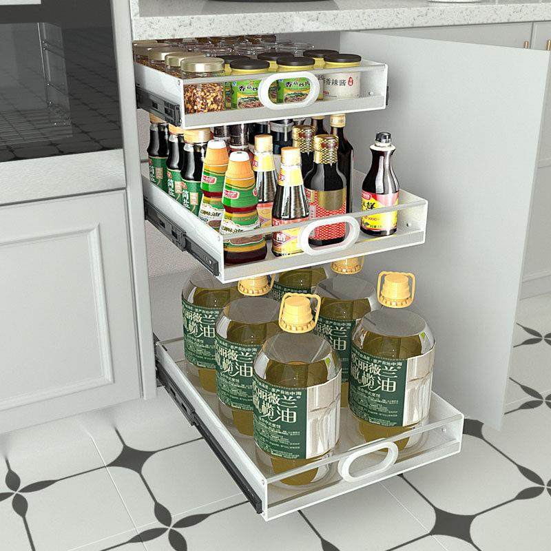 新款厨房整体橱柜侧装滑轨抽屉收纳盒分层整理储物拉篮PP塑料加不,淘宝优惠券,粉丝福利购,淘宝优惠卷