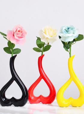 现代简约陶瓷小摆件创意餐桌装饰品家居客厅插花花瓶新房软装摆设