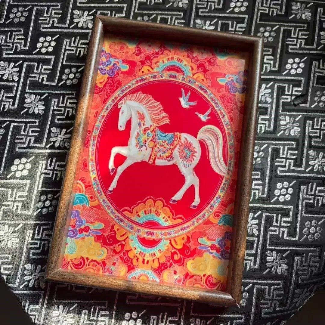 中式马上有钱托盘新年客厅桌面水杯杂物收纳木质盘复古高级感茶盘,淘宝优惠券,粉丝福利购,淘宝优惠卷