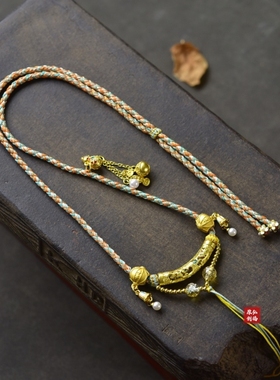 藏式民族风编织绳文玩可调节唐卡天珠挂绳水晶琉璃手工编织绳