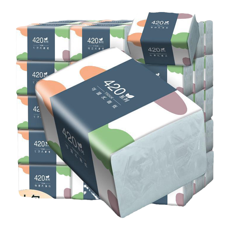 金莱雅大小实惠抽纸420系列整箱家用实惠装餐巾面巾卫生纸可湿水