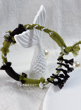 藏式编织手绳手工制品纯手工编织原创设计手链饰品穿搭搭配绿色