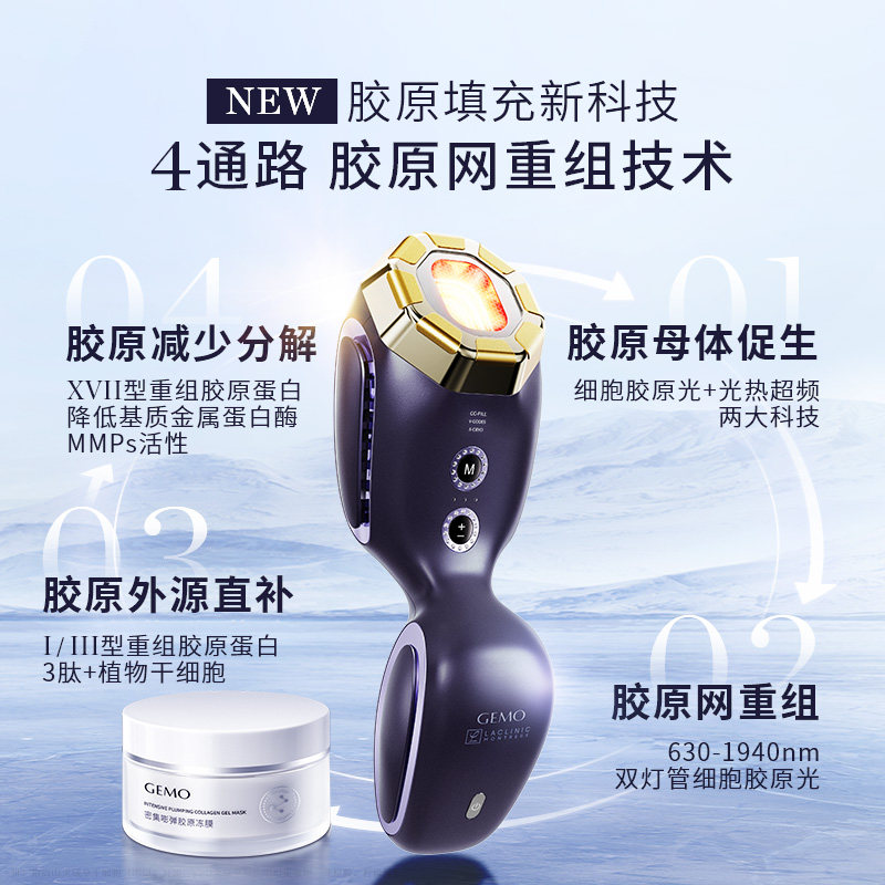 【详情领300补贴!】GEMO金茉4R胶原机超频科技胶原炮面部美容仪