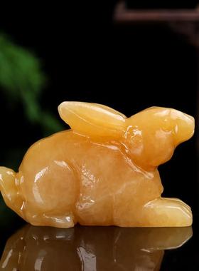 天然黄玉十二生肖招财，全套鼠、牛、虎、兔、龙、蛇、马、羊、猴