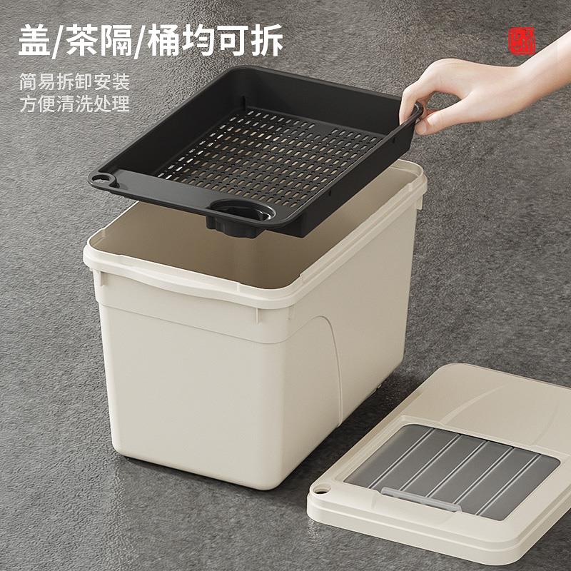 茶台废水桶茶水茶渣桶茶几柜垃圾桶倒茶叶过滤桶茶桌排水桶带滑轮 - 图1