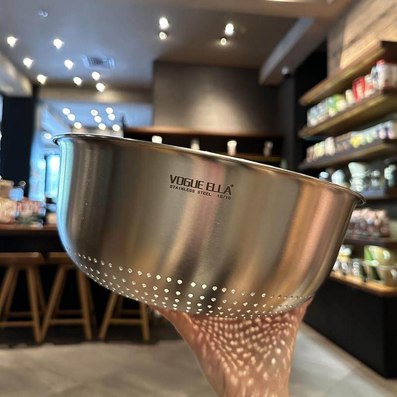 沥水篮【古亦家欧洲单】高品18/10不锈钢 两件套洗菜篮洗水果篮沥,淘宝优惠券,粉丝福利购,淘宝优惠卷