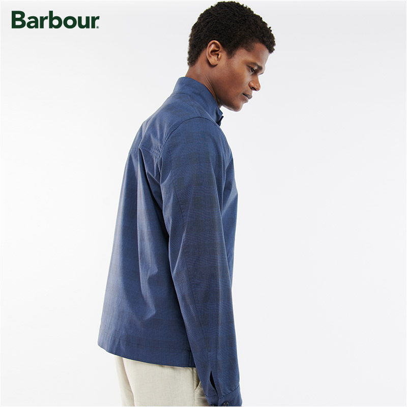 Barbour Dobel男士早春经典格纹休闲拉链外套 - 图3