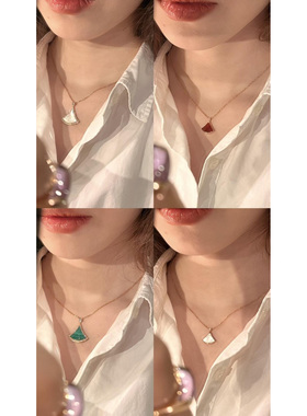 新款小裙子扇形扇子项链