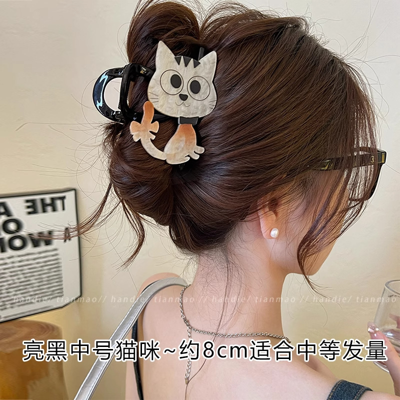 TKTK韩式气质宽边大号鲨鱼夹发卡盘发器女生饰品蝴蝶结适用发量多 - 图1