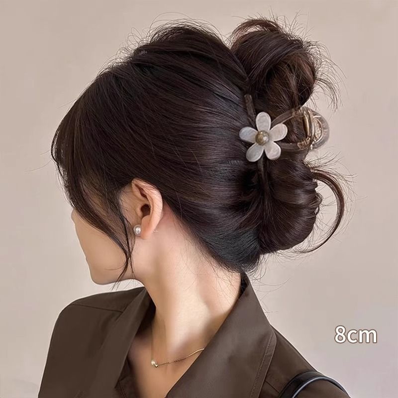 TKTK韩式气质宽边大号鲨鱼夹发卡盘发器女生饰品蝴蝶结适用发量多 - 图2