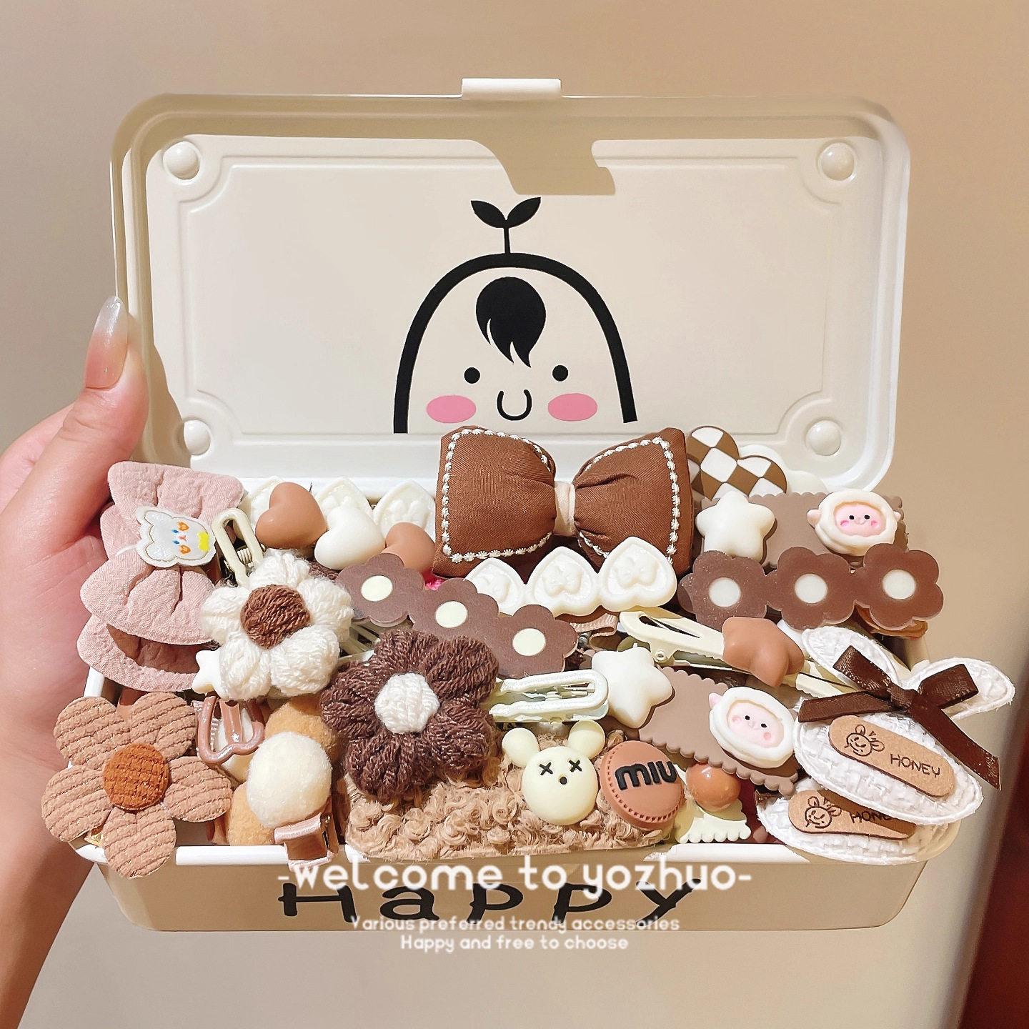 tktk奶咖色秋冬儿童发夹女2025新款碎发前额刘海边夹侧边bb夹发卡 - 图1