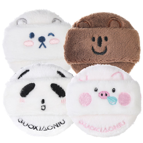 郭小妞动物园毛毛长绒粉扑散粉粉饼蜜粉定妆植绒气垫绒面化妆专用 - 图3