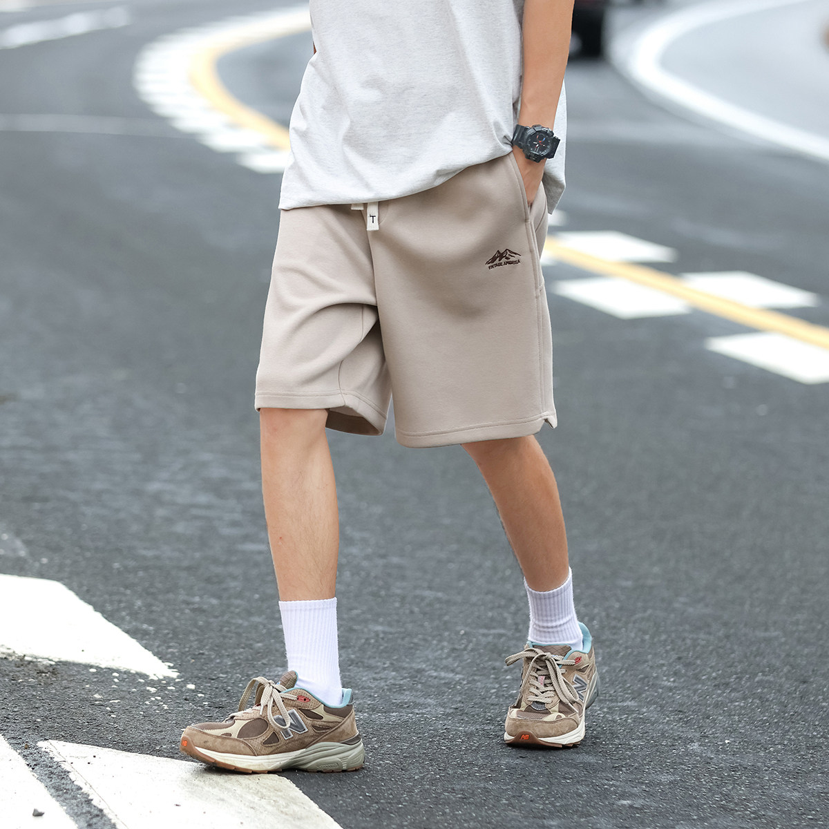 VR97夏季新款重磅纯色休闲短裤男美式潮流宽松百搭运动五分裤卫裤,淘宝优惠券,粉丝福利购,淘宝优惠卷