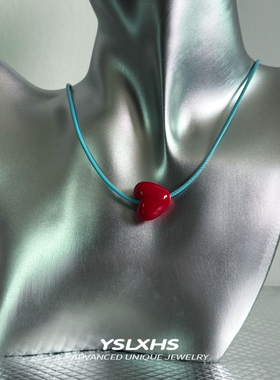 多巴胺可爱红色爱心项链