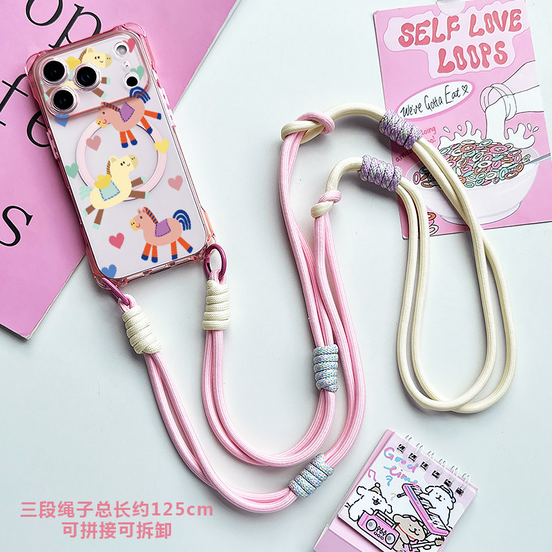 适用新品17promax手机壳苹果16pro斜挎带挂绳iPhone15plus磁吸保护套14全包防摔13链条可背挂脖外12马年2026,淘宝优惠券,粉丝福利购,淘宝优惠卷