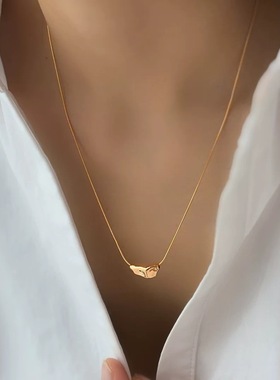 小陨石项链极简百搭吊坠锁骨链女