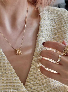 张雨绮同款星辰路路通锆石项链女