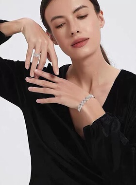 蕾丝镂空手镯复古开口可调节手环