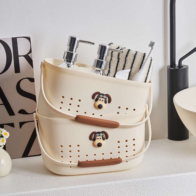 Dormitory hand-held bath basket toilet supplies storage basket bathroom bath basket large capacity bathroom basket bathroom storage basket