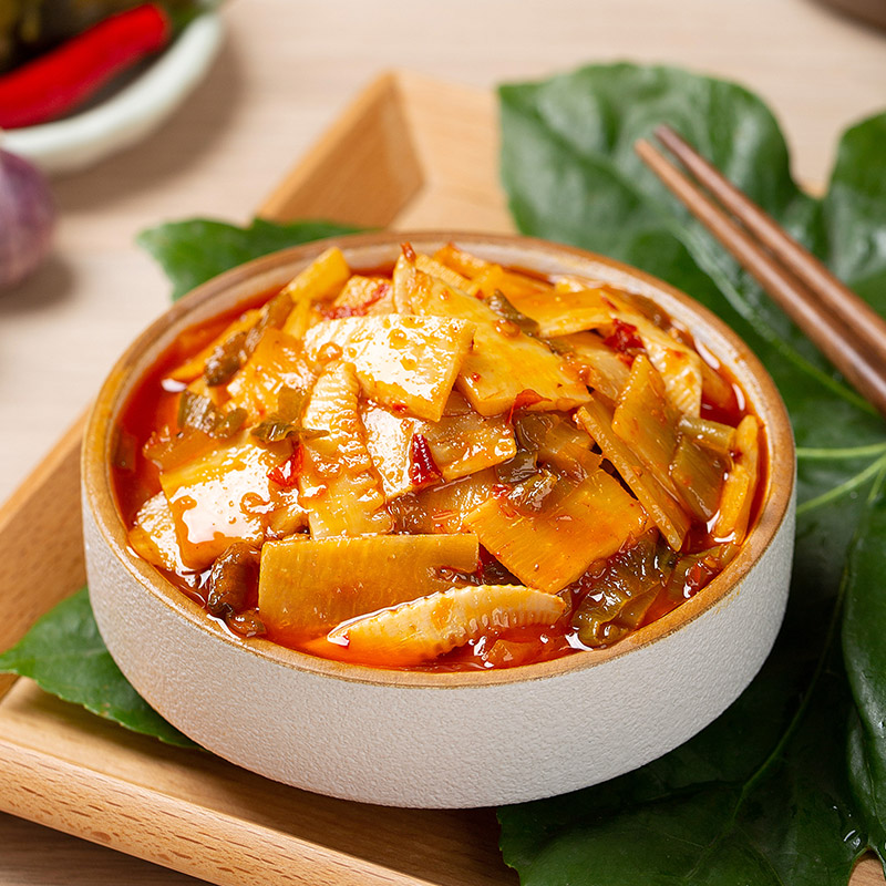 饭扫光下饭菜爆炒香菌竹笋金针菇四川泡菜榨菜开味咸菜拌饭酱