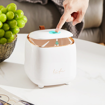 Press-pressure desktop trash can Mini home with cover light lavish small bag table waste paper debris casks 1585