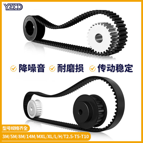 橡胶同步带3M 5M 8M 14M S5M S8M XH H XL L工业传动带皮带齿形带 - 图0