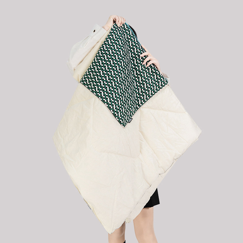 新宸优品现代轻奢军绿色全棉抱枕被子两用客厅沙发办公午休空调被,淘宝优惠券,粉丝福利购,淘宝优惠卷