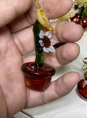 淄博琉璃送人礼品礼物生日创意向日葵摆件桌面迷你小型花朵肉豆芽