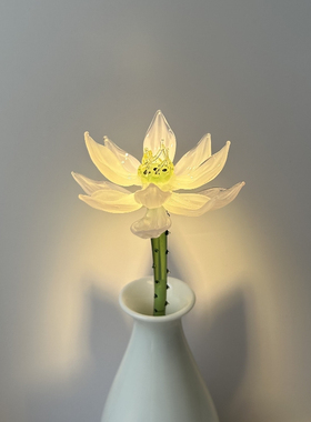 琉璃仿真鸢尾花荷花插淄博装饰摆件治愈永生花情人节生日礼物中式