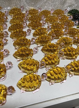 乌龟琉璃灯工批发仿真工艺品外贸实心玻璃摆件风水书房客厅装饰品