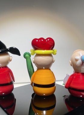 非遗琉璃摆件小福禄寿喜财三星桌面家居装饰品客厅酒柜电视柜玄关