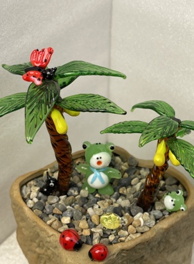 仿真小椰树假花沙盘餐厅果盘摆设婚庆盘饰微景观造景鱼缸水族造景