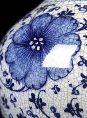 景品德镇陶瓷lwyxc器中式仿古花古瓶工艺客厅摆件家居关博架装玄