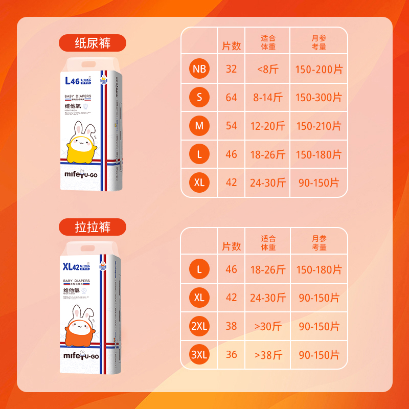mifeTUGO纸尿裤S尿不湿M宝宝婴儿透气宝宝拉拉训练裤官方旗舰店