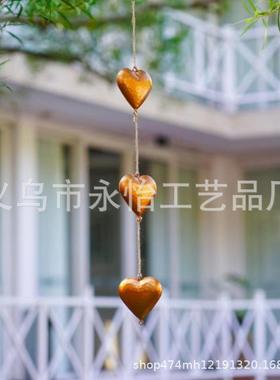 新款直销金属金色爱心挂饰浪漫爱情表白场景装饰悬挂性装饰品母亲