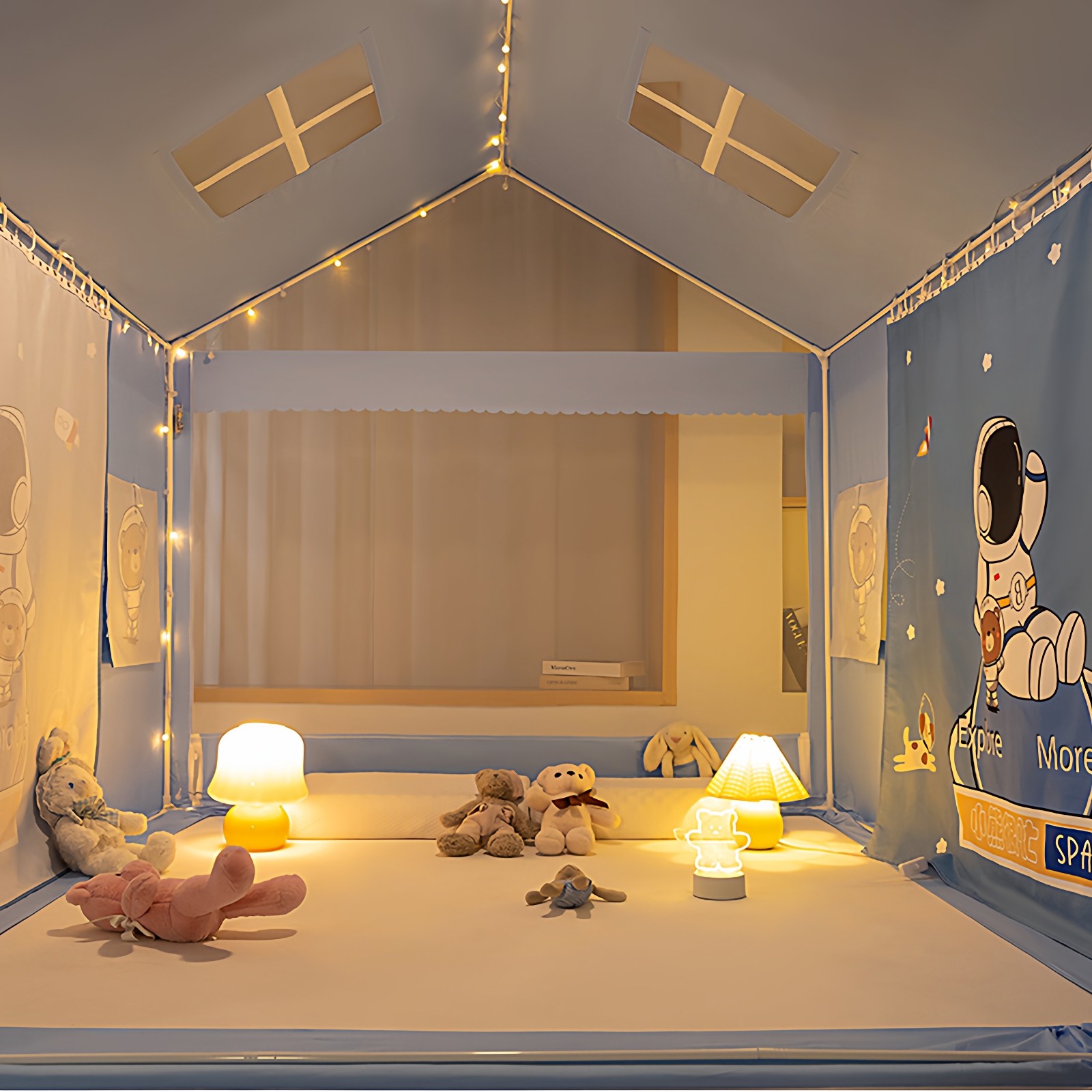 儿童蚊帐2025新款家用婴儿防摔全底可拆洗公主风帐篷支架蒙古包,淘宝优惠券,粉丝福利购,淘宝优惠卷