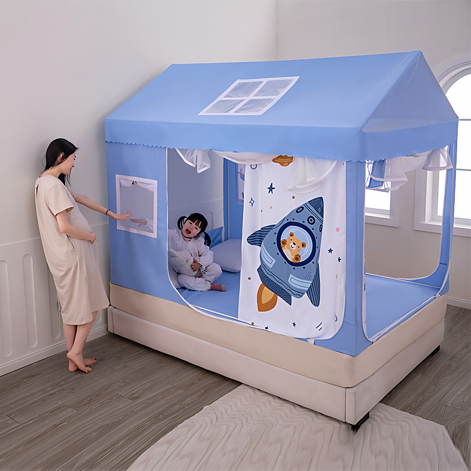 儿童蚊帐2025新款家用婴儿防摔全底可拆洗公主风帐篷支架蒙古包,淘宝优惠券,粉丝福利购,淘宝优惠卷