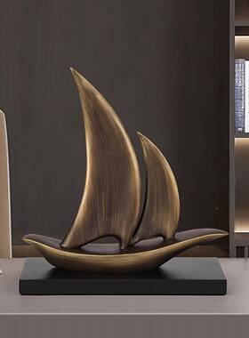 办公室桌面一帆风气顺开帆船装饰件领导摆老板公司高级感大OZJ业