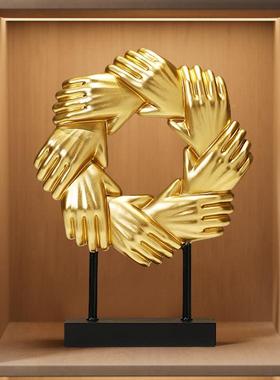 板合作共赢诚手摆件老办公室QTC-HZGY握桌面摆设信酒柜装饰品乔迁