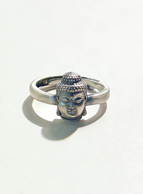 阿弥陀佛泰银开口可调戒指