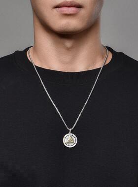 荷鲁斯上帝之眼项链男生潮复古个性高街痞帅朋克男士可转动吊坠