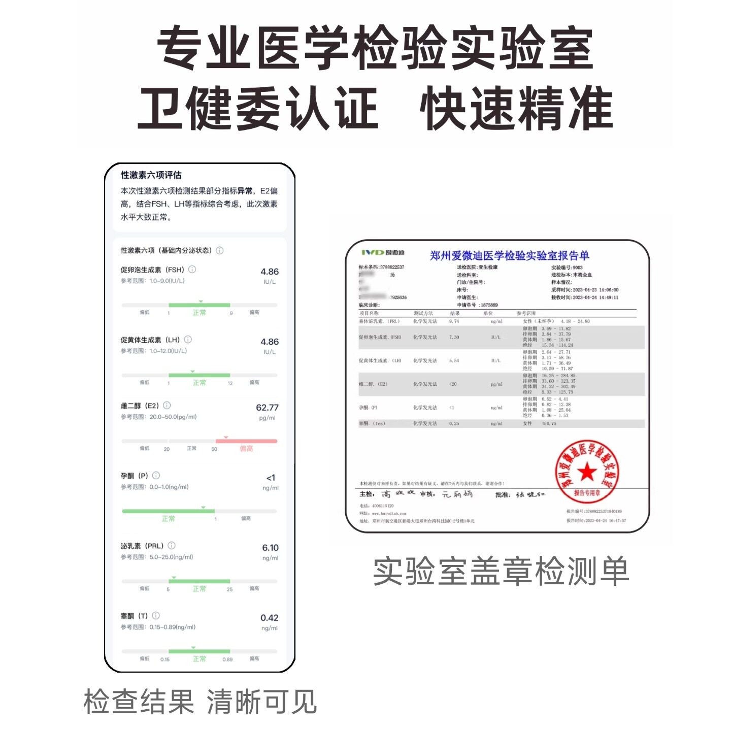 女性激素六项amh卵巢多囊指尖血检测月经早衰备孕雌激素医院同款