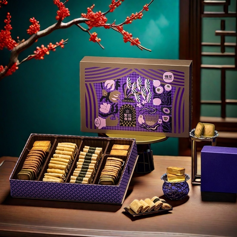 锦华云朵曲奇礼盒咖啡抹茶原味黄油小花曲奇饼干零食圣诞节礼物品